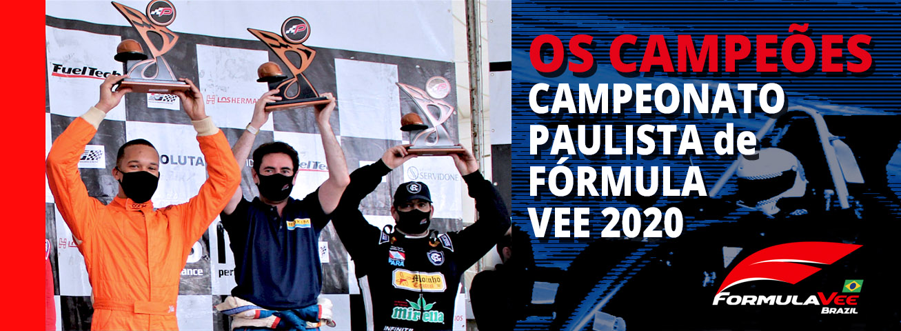 Laurent Guerinaud, Augusto Santin e Wallace Martins são os campeões da FVee em Interlagos