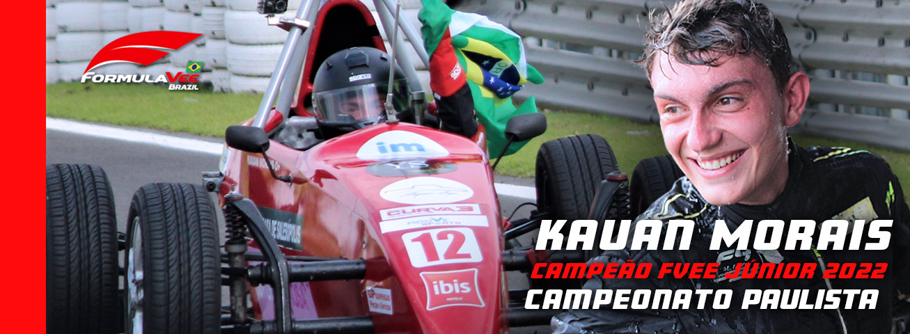 Kauan Morais é campeão na FVee Júnior com a 8ª vitória no Paulista